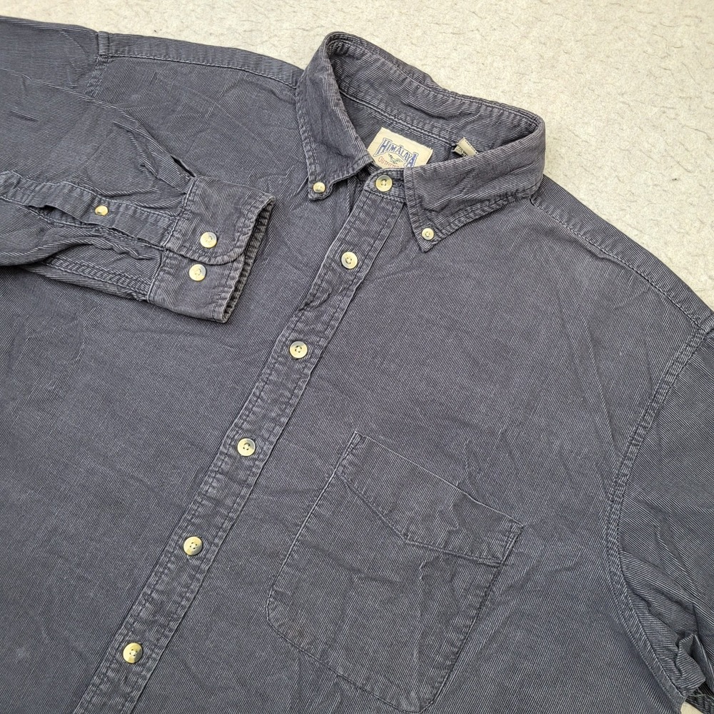VTG Himalaya Outfitters‎ Shirt Mens XLT Tall Navy Blue Long Sleeve Button Down
